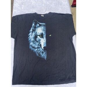 Vintage Wolf Black White Yin Yang XXXL 3XL